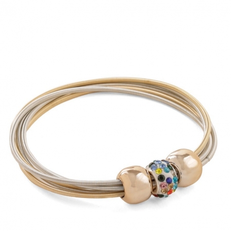 Bracelet élastique pour femme avec des perles dorées et brillantes Élégance et confort en un seul accessoire