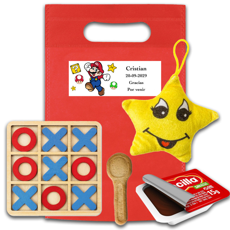 Súper mario bros sac avec des cadeaux amusants pour les enfants