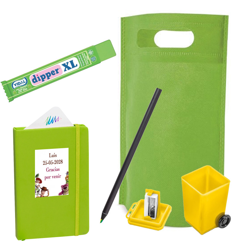 Set scolaire personnalisé toy story avec friandise