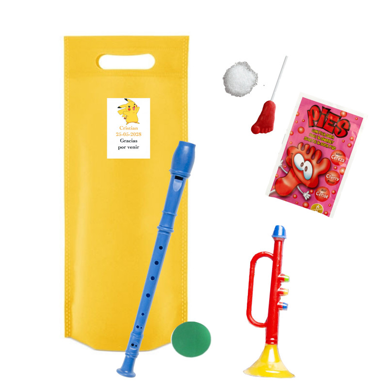 Sac pokémon avec des jouets et des bonbons à offrir
