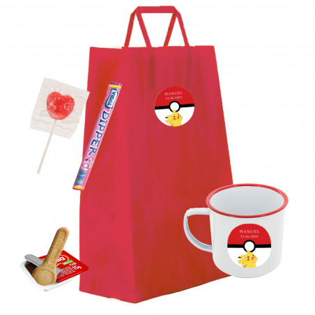 Cadeau enfant personnalisé pokemon avec tasse et bonbons