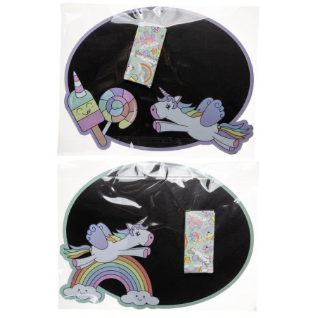 Tableau licorne avec craies