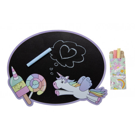 Tableau licorne avec craies