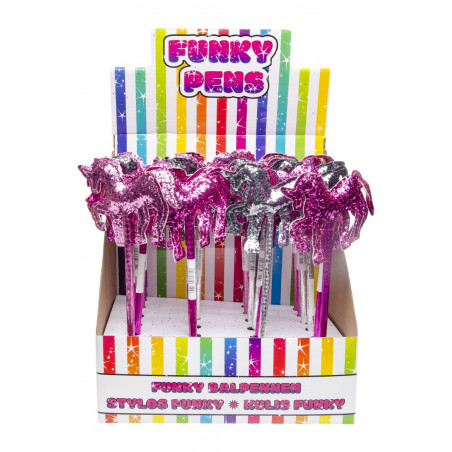 Stylo licorne avec paillettes