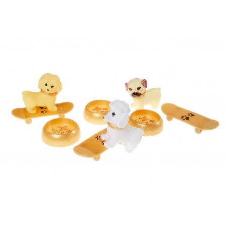Chien miniature avec accessoires pour jeux d enfants