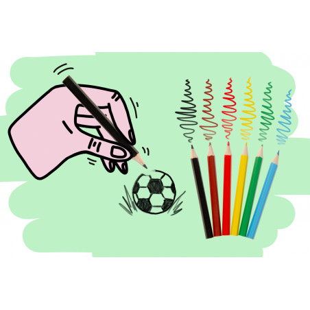 Crayons de couleur étui de football