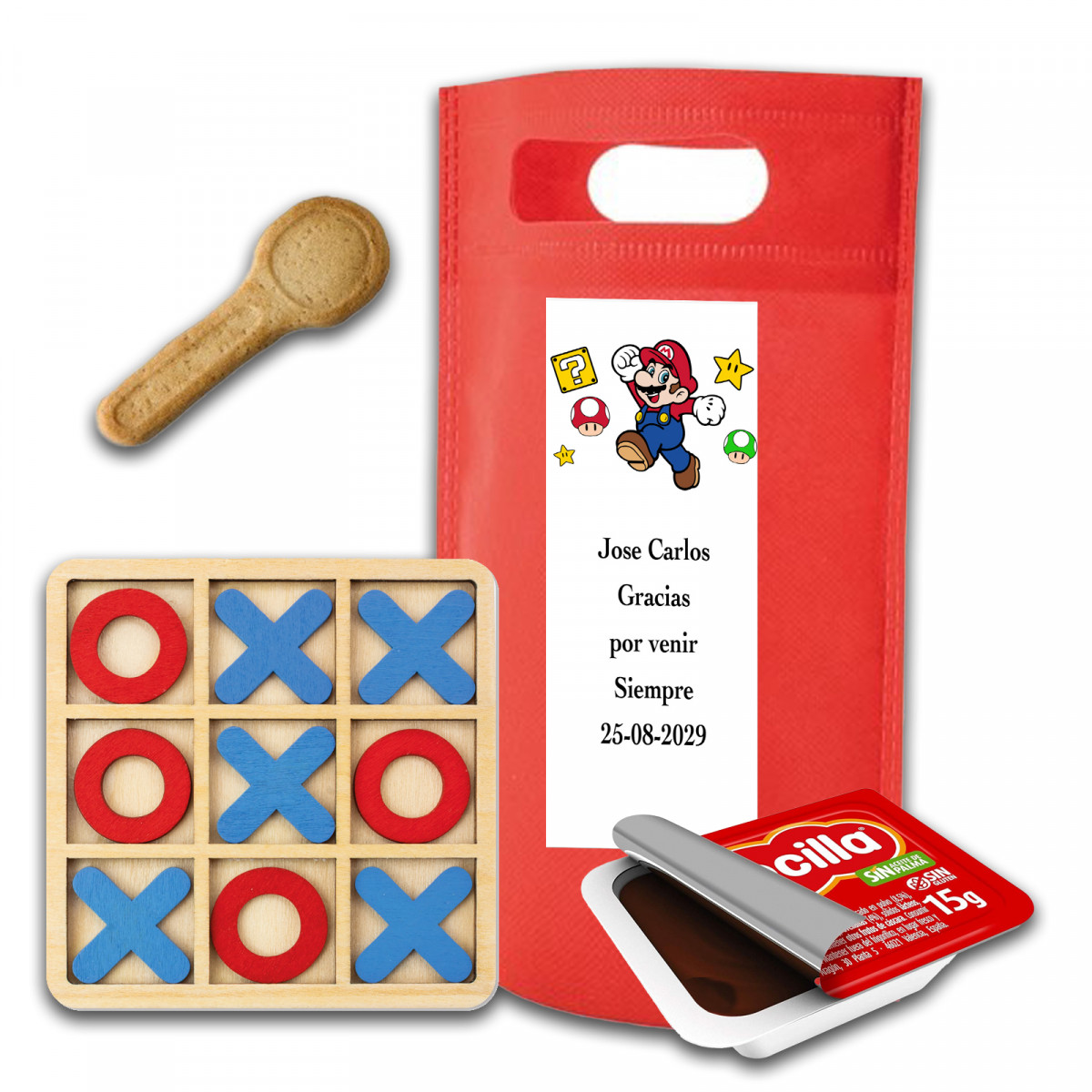 Mario bros jeu de morpion avec nocilla et biscuit