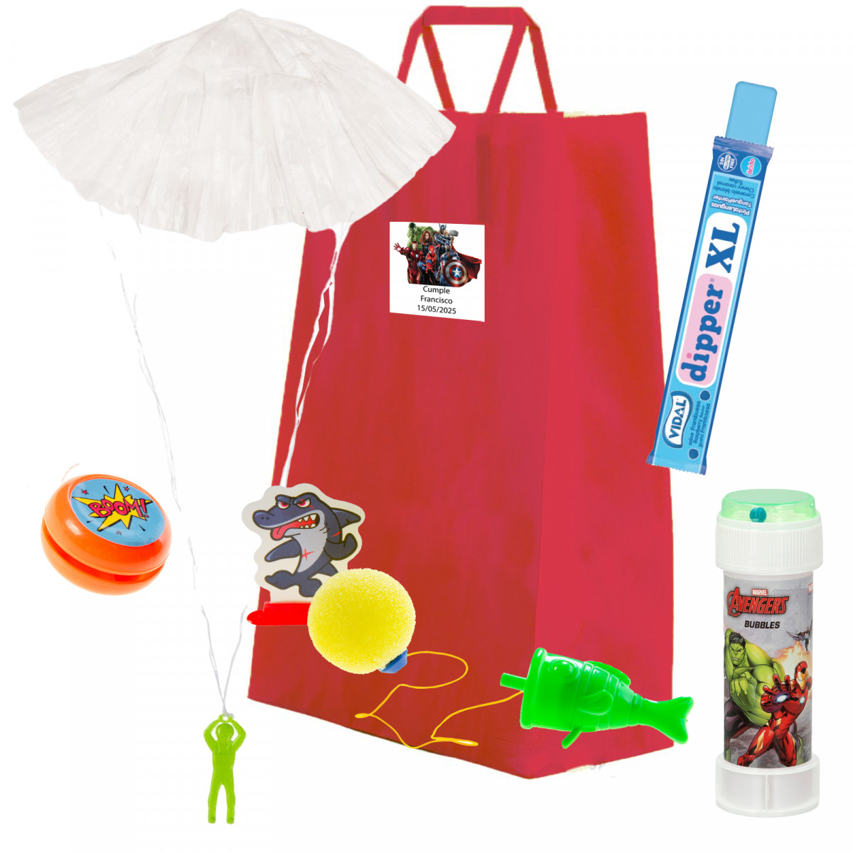 Cadeau avengers pour fêtes à thèmes avec jeux et bonbons