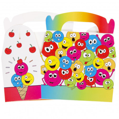 Emojis boîte cadeau avec détail créatif et bonbons