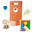 Sac Harry Potter avec des jeux en bois et des friandises