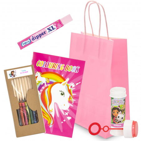 Gabby Gato pack enfant avec livre de coloriage, bulles, crayons et pastels