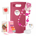 Princesses Disney sac fuchsia avec des détails pour les invitées et un bonbon