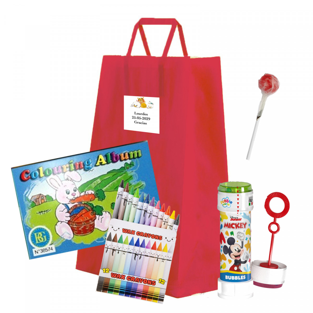 Disney livre de coloriage et crayons dans un sac à offrir