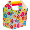 Emojis boîte cadeau pour invités avec jeux, autocollants et friandises.