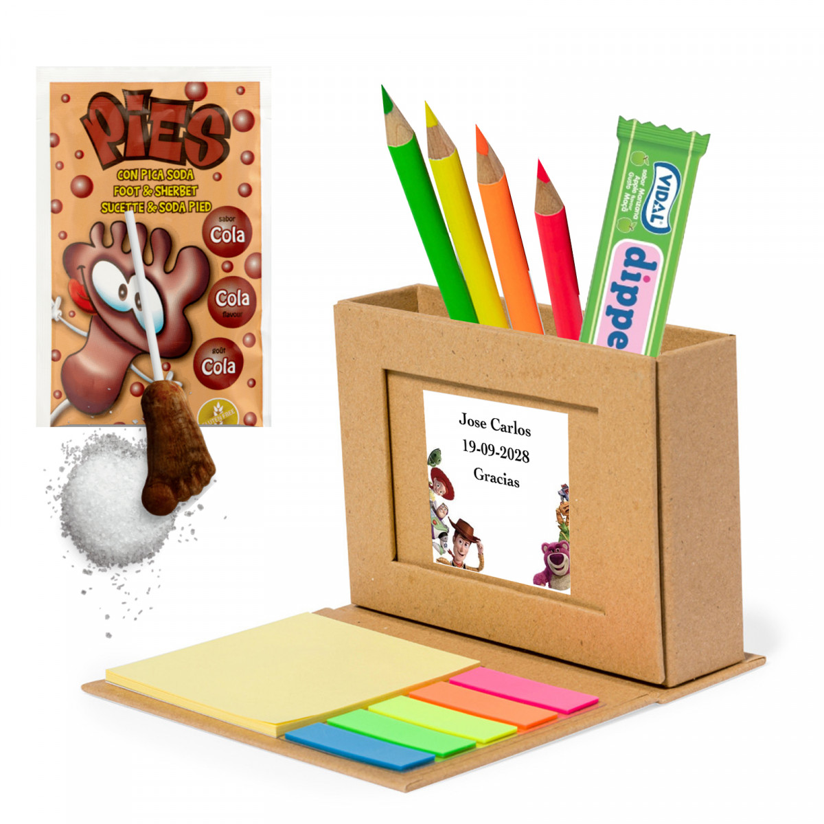 Détails de Toy Story pour les invités avec stylo multifonction et notes adhésives