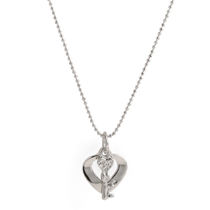 Collier fantaisie coeur et clé