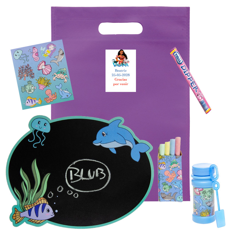 Vaiana Moana sac violet personnalisable avec des détails créatifs