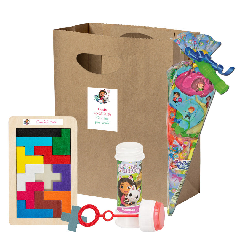 Pack de détails Gabby Gato et cône de bonbons pour invités