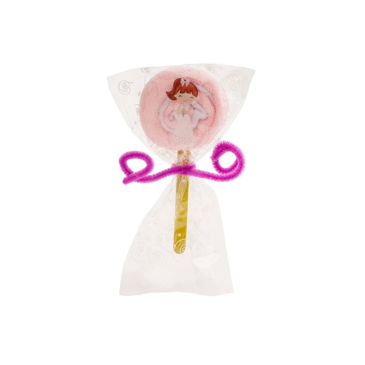 Serviette sucette avec adhésif pour fille de communion