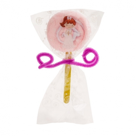 Serviette sucette avec adhésif pour fille de communion