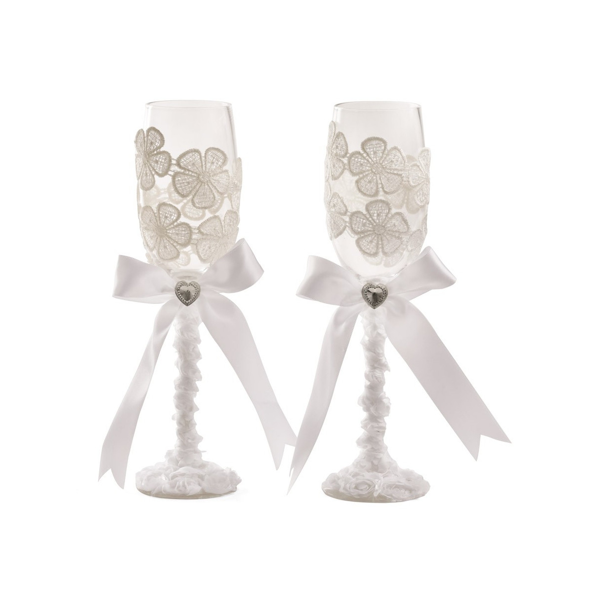 Verres de mariage décorés