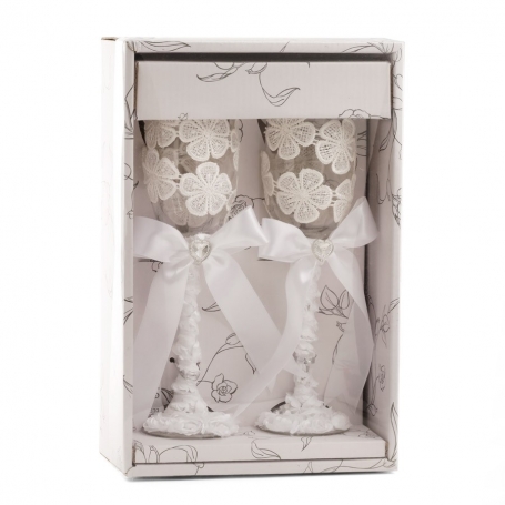 Verres de mariage décorés