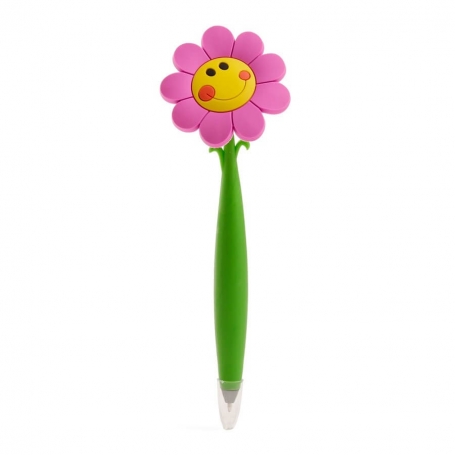 Stylo avec une forme amusante à offrir, forme de fleur avec un visage souriant