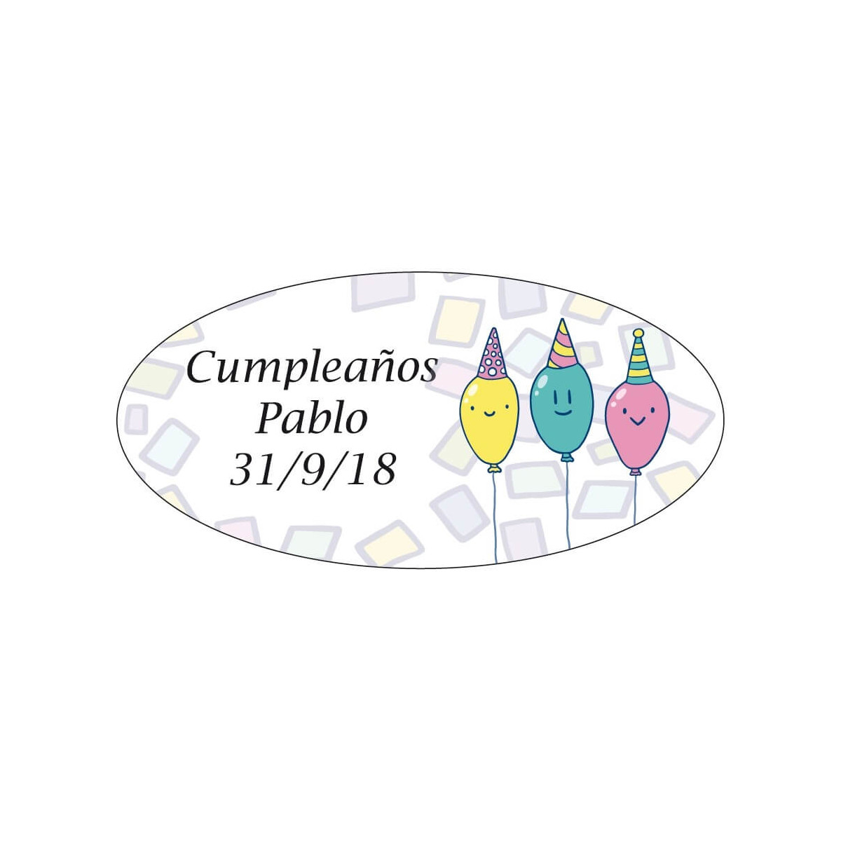 Étiquette d'anniversaire à personnaliser avec un nom et une date