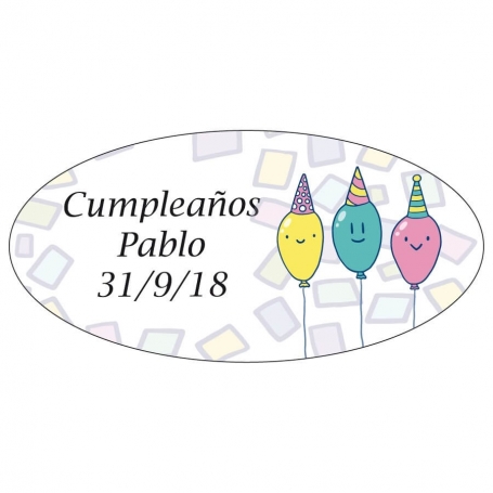 Étiquette d'anniversaire à personnaliser avec un nom et une date