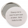 Miroir de poche blanc avec phrase