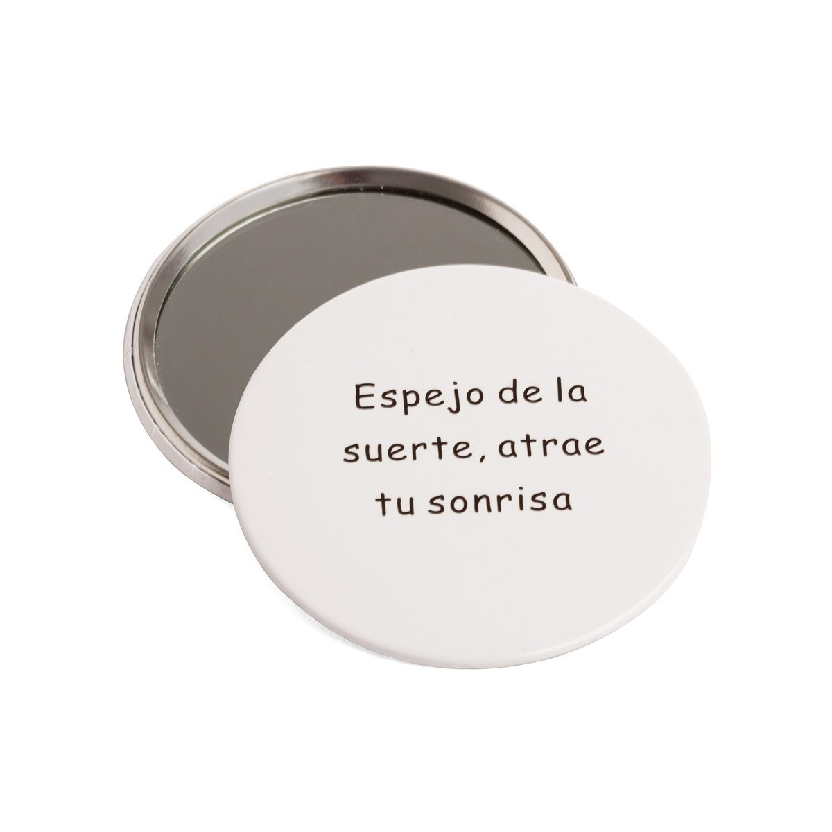 Miroir de sac à main blanc avec phrase