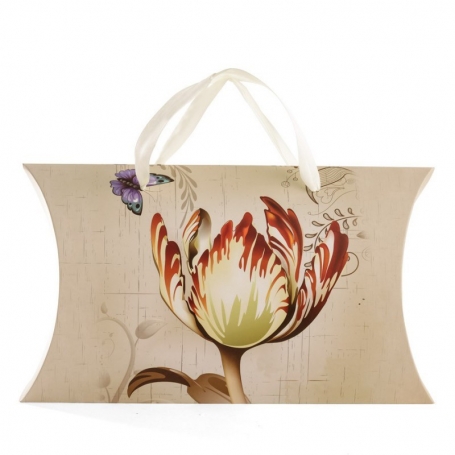 Set de Manucure avec Portefeuille et Serviette en forme de Fleur présenté dans une boîte avec une poignée