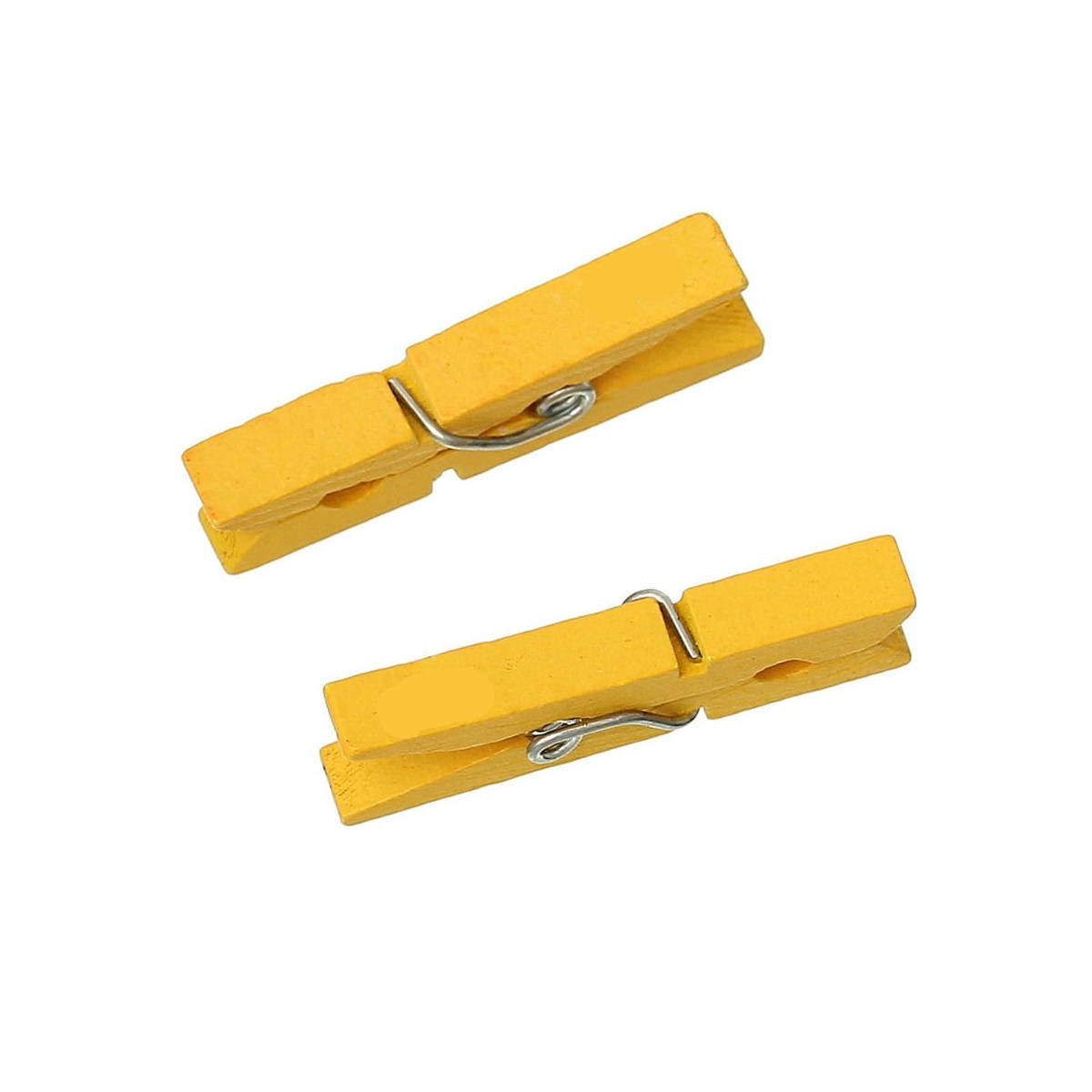Mini pince à linge jaune en bois