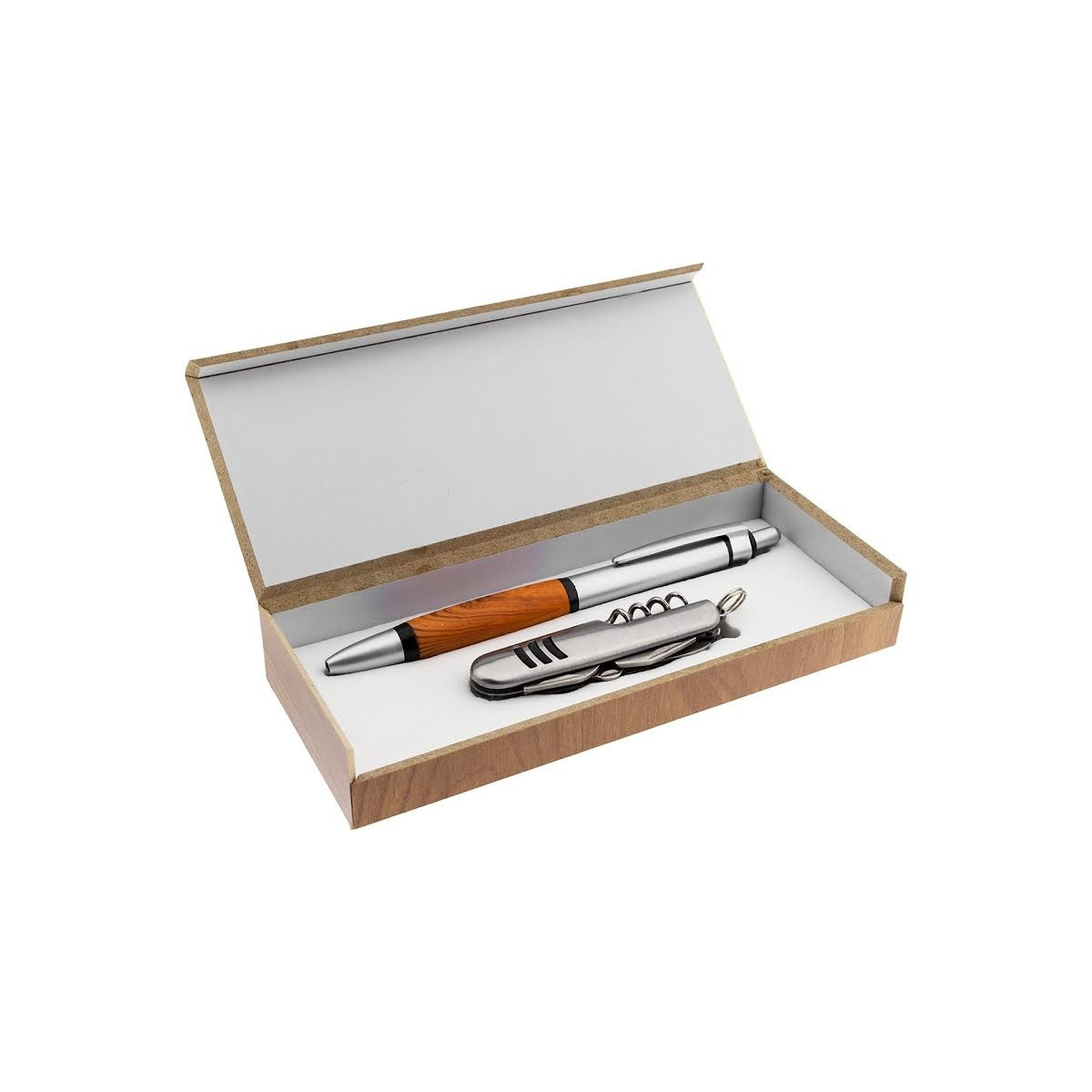Ensemble stylo et couteau dans un coffret