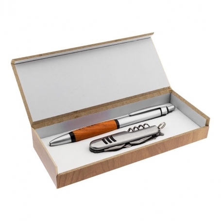 Ensemble stylo et couteau dans un coffret