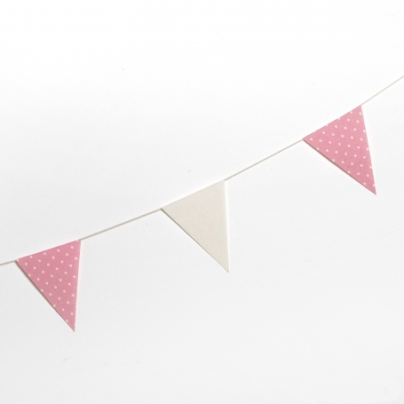 Guirlande De Fanions Tissus Rose