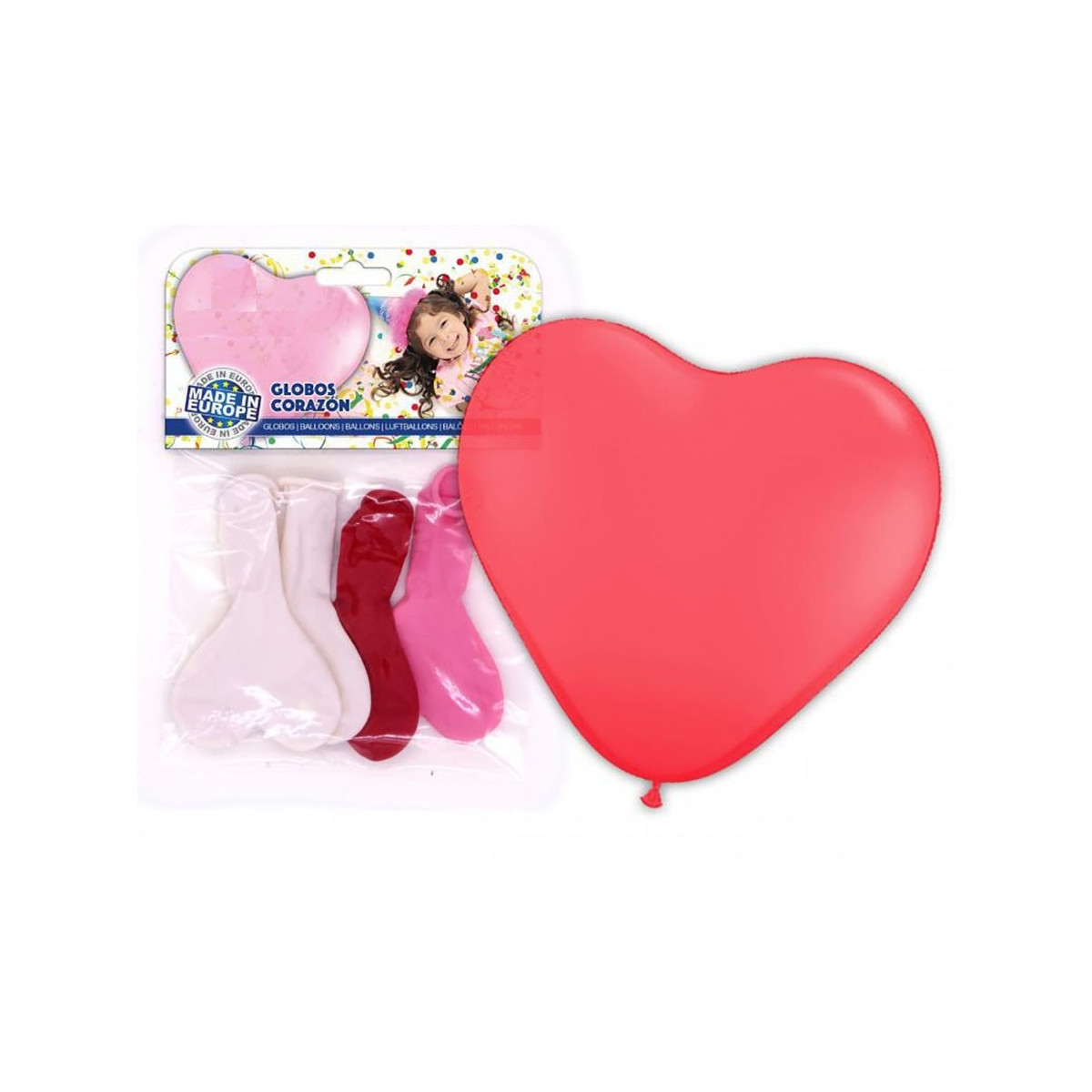Pack de ballons en forme de cœur