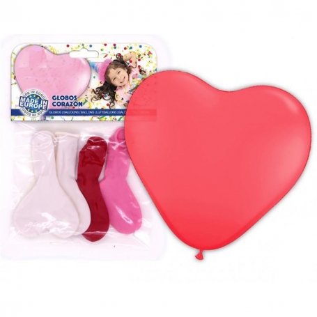 Pack de ballons en forme de cœur