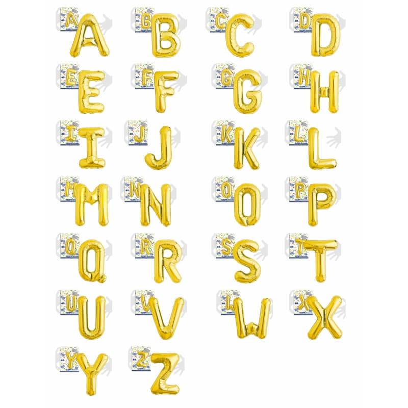 Ballons Lettres Dorées Abecedario: a, b, c, d, e, f, g, h, i Ballons Lettres Dorées Abecedario: a, b, c, d, e, f, g, h, i