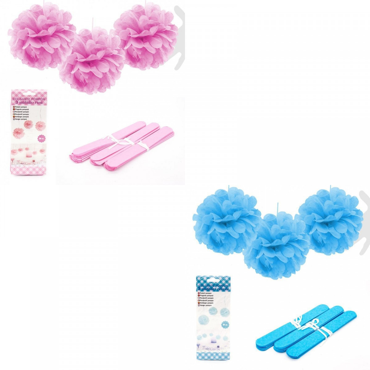 Pack de 3 pompons pour décorer
