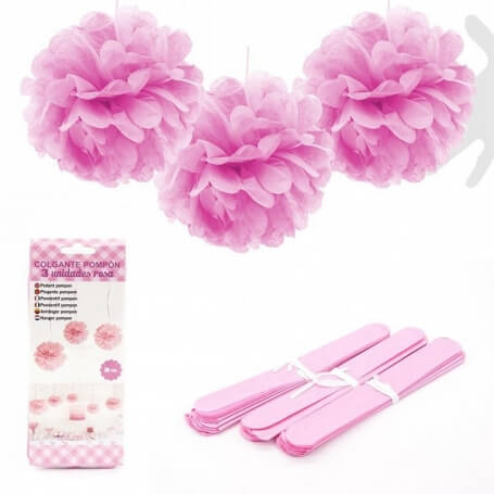 Pack de 3 pompons pour décorer