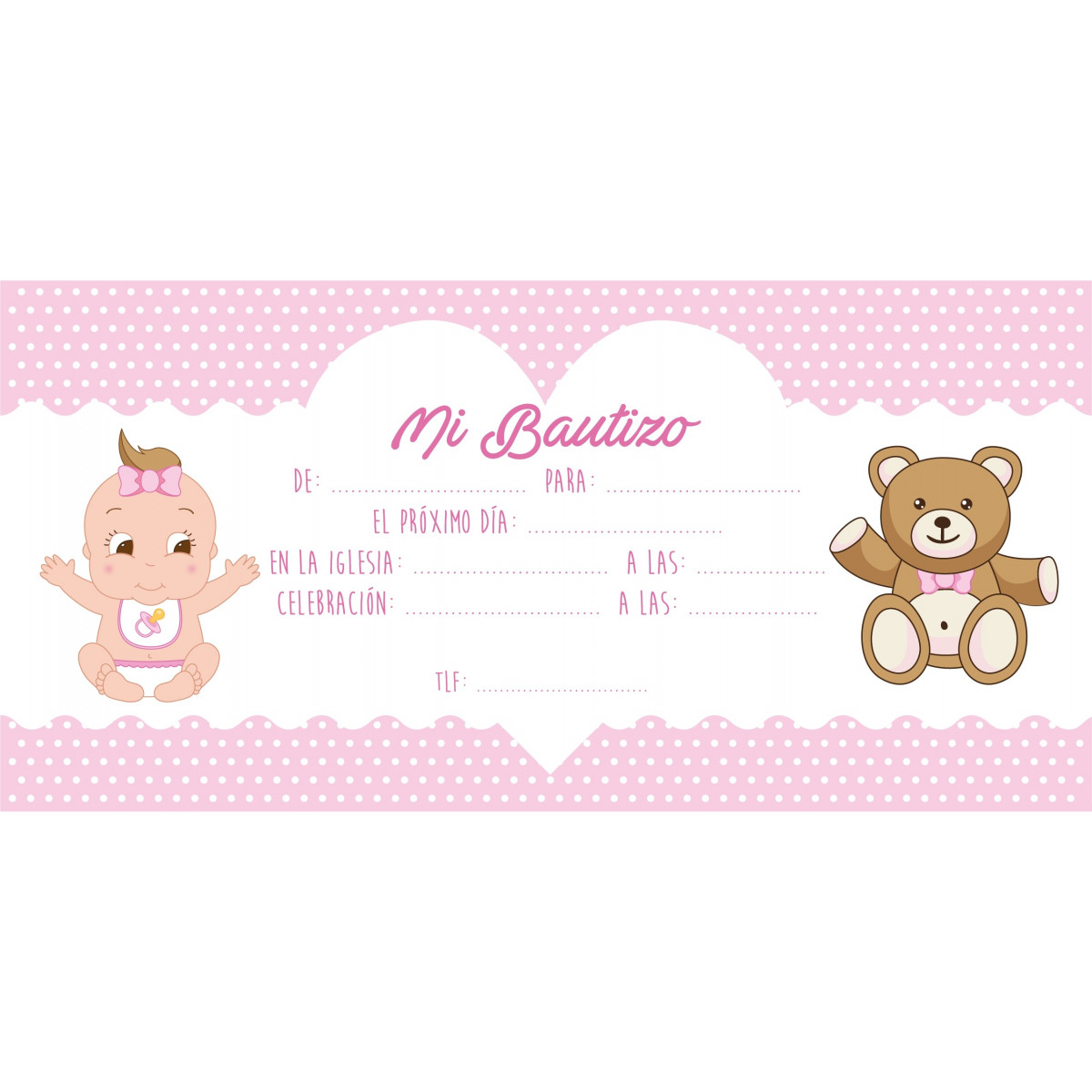 Invitations de baptême pour fille originales