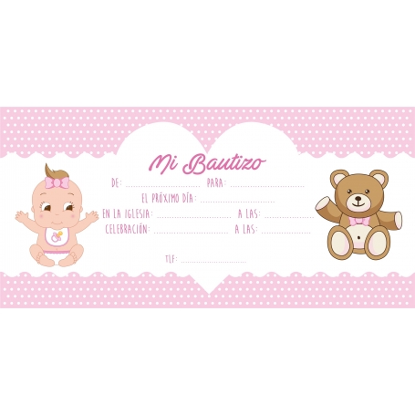 Invitations de baptême pour fille originales