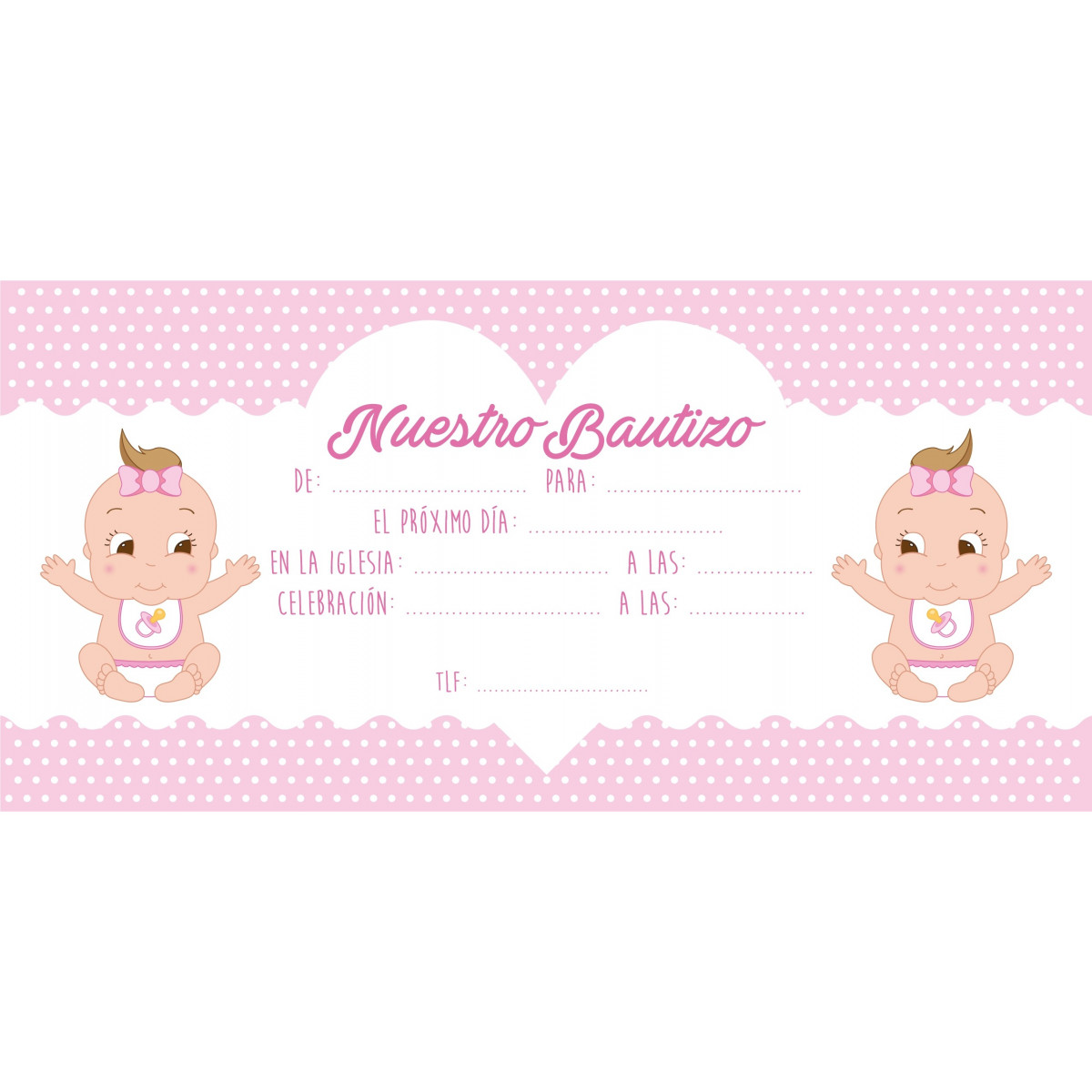 Invitations de baptême pour jumelles