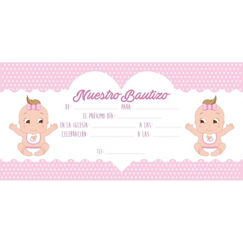 Invitations de baptême pour jumelles