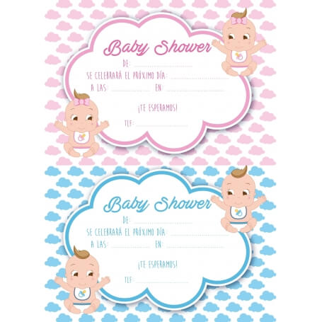 Invitations de baby shower jumeaux