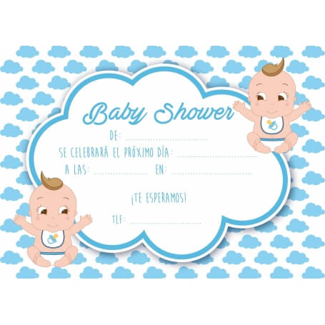 Invitations de baby shower jumeaux
