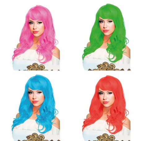 Perruque Déguisement Cheveux Longs De Couleur