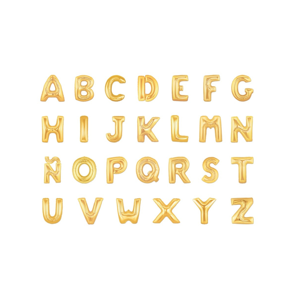 Ballons gonflables en forme de lettres dorées