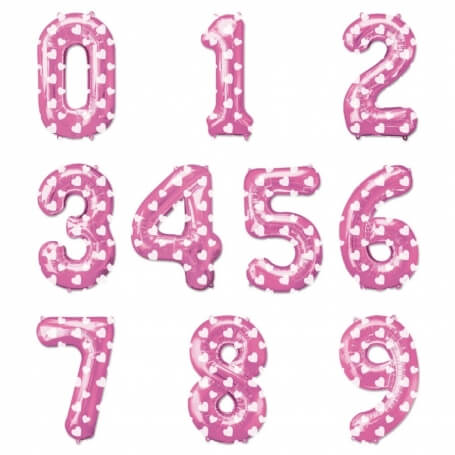 Ballons Nombres Rose